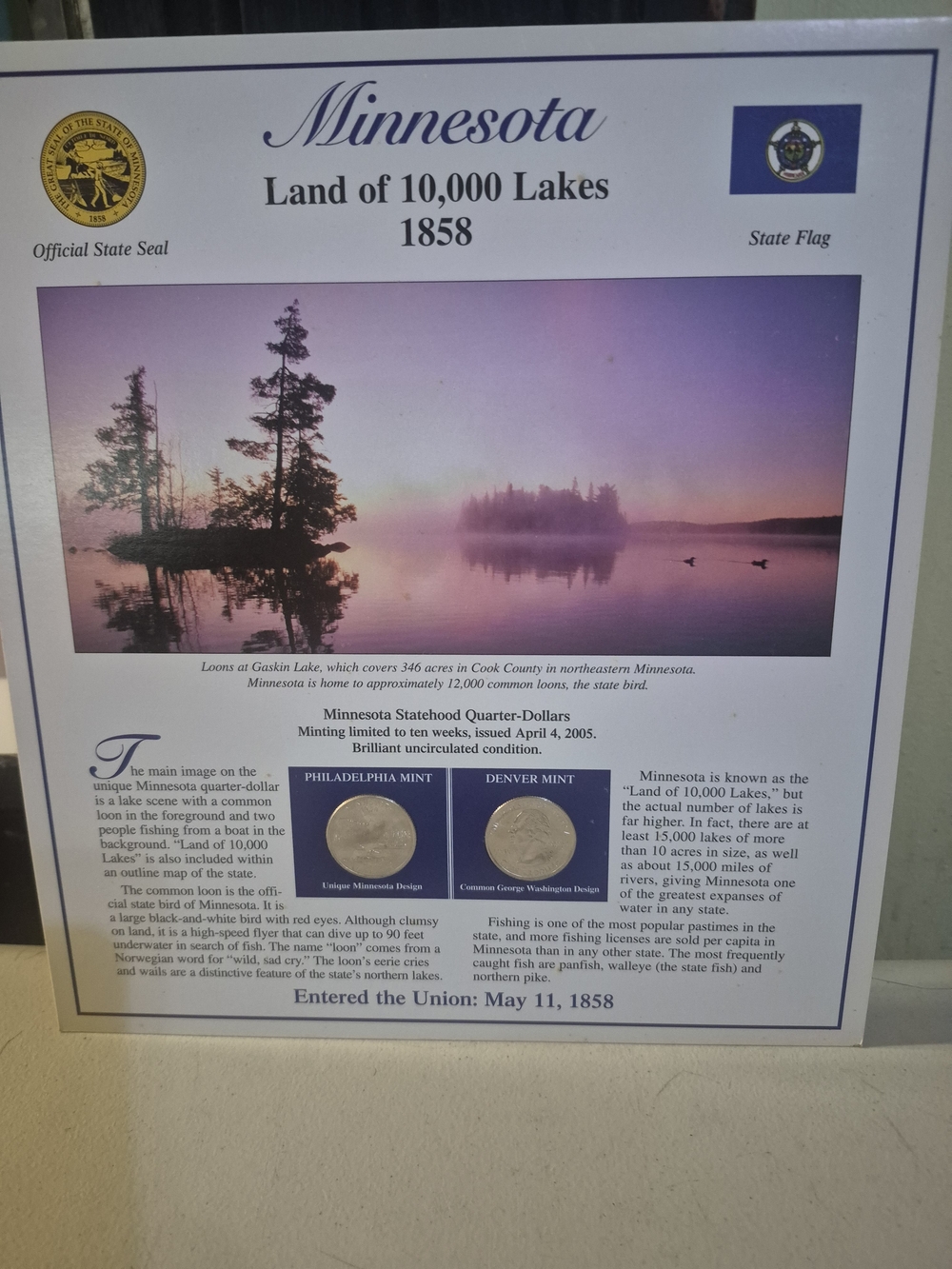 Oregon And Minnesota Quarters And Stamps